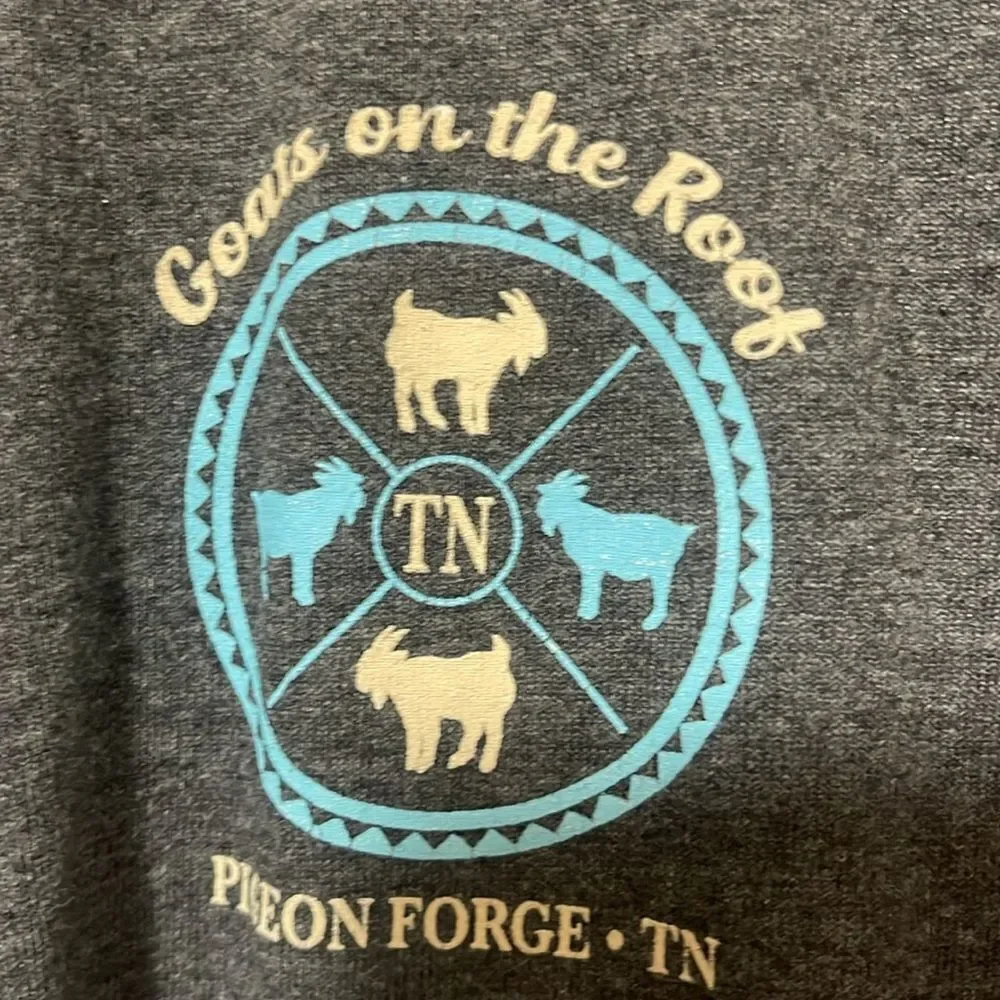 Goats on the roof, pigeon Forge, long sleeve T-shirt, size medium